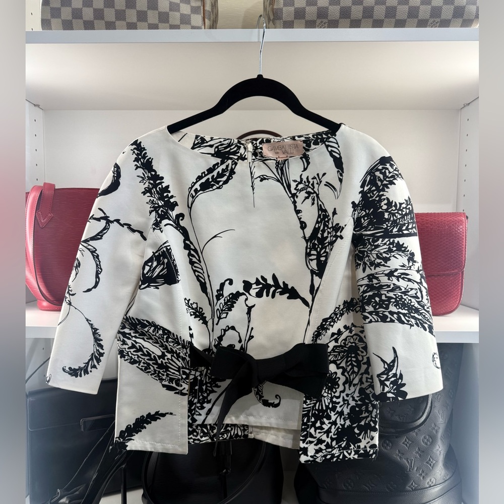 Pre Owned Giambattista Sz 4 Black and White Dress Top